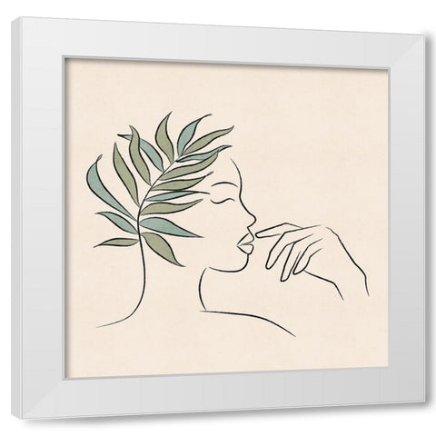 About Face Botanical IV White Modern Wood Framed Art Print by JJ Design