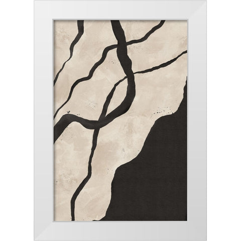 Scribbles II White Modern Wood Framed Art Print by JJ Design