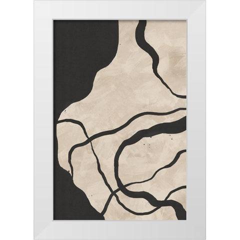 Scribbles III White Modern Wood Framed Art Print by JJ Design