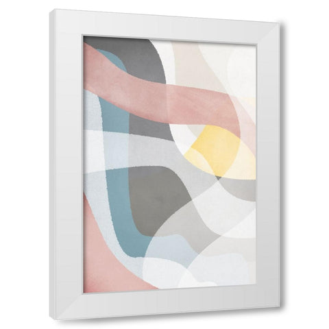 Soft Shapes II White Modern Wood Framed Art Print by JJ Design