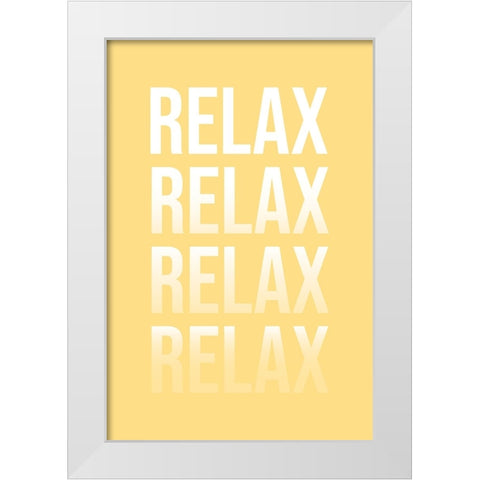 Relax White Modern Wood Framed Art Print by JJ Design