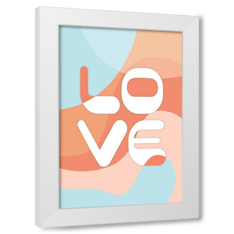 Love White Modern Wood Framed Art Print by JJ Design