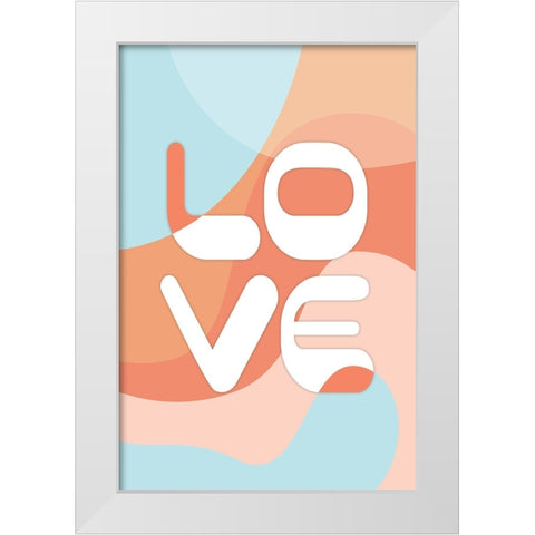 Love White Modern Wood Framed Art Print by JJ Design