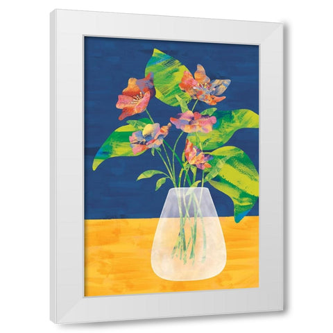 Flower Vase White Modern Wood Framed Art Print by JJ Design