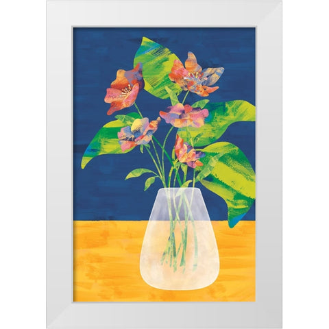 Flower Vase White Modern Wood Framed Art Print by JJ Design