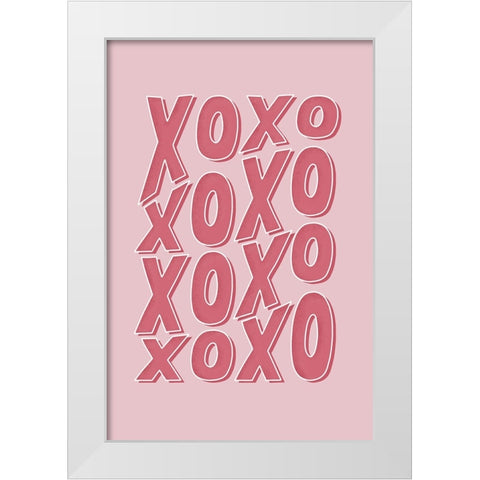 XOXO White Modern Wood Framed Art Print by JJ Design