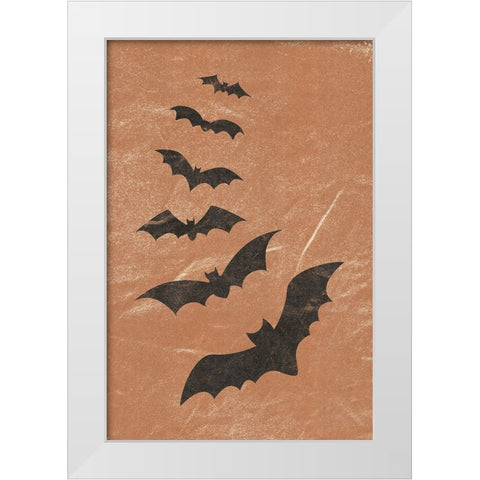 Bats White Modern Wood Framed Art Print by JJ Design