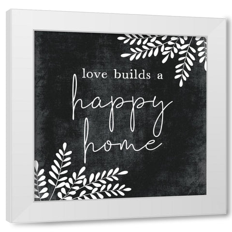 A Happy Home White Modern Wood Framed Art Print by JJ Design