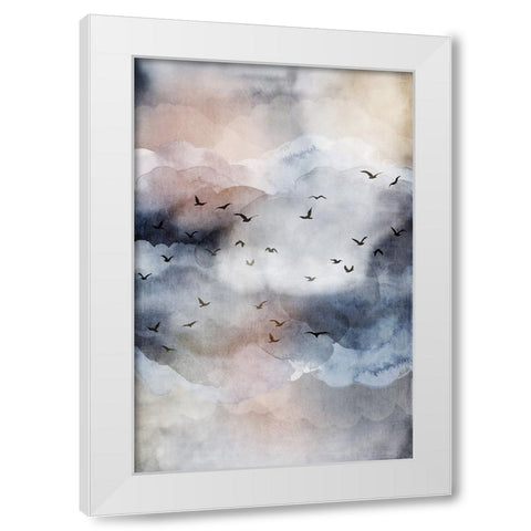 Misty Landscape III White Modern Wood Framed Art Print by JJ Design