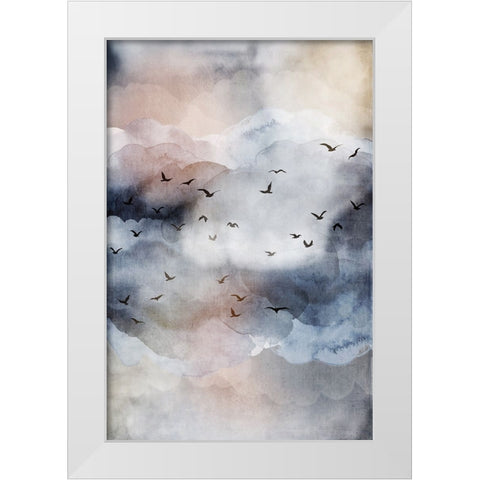 Misty Landscape III White Modern Wood Framed Art Print by JJ Design