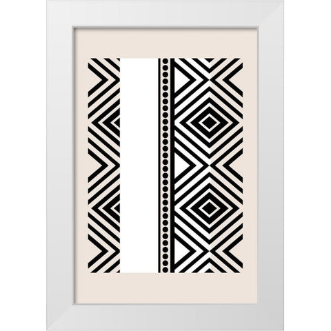 Mud Cloth II White Modern Wood Framed Art Print by JJ Design
