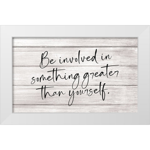 Something Greater White Modern Wood Framed Art Print by JJ Design