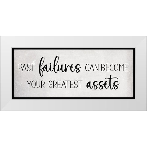 Past Failures White Modern Wood Framed Art Print by JJ Design