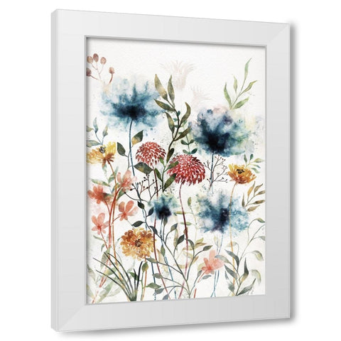 Wildflowers II White Modern Wood Framed Art Print by JJ Design