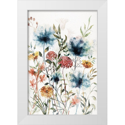 Wildflowers II White Modern Wood Framed Art Print by JJ Design