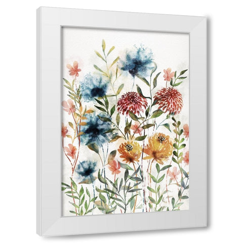 Wildflowers II White Modern Wood Framed Art Print by JJ Design