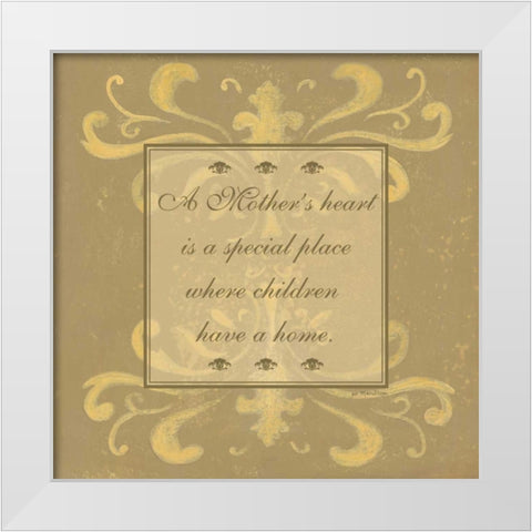 A Mothers Heart White Modern Wood Framed Art Print by Moulton, Jo