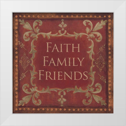 Faith-Family-Friends White Modern Wood Framed Art Print by Moulton, Jo