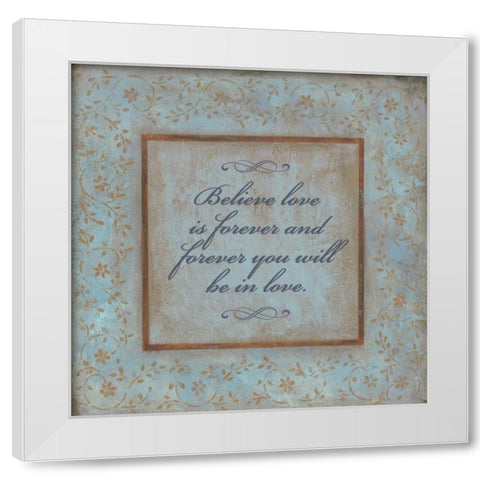 Love Is Forever White Modern Wood Framed Art Print by Moulton, Jo