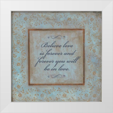 Love Is Forever White Modern Wood Framed Art Print by Moulton, Jo