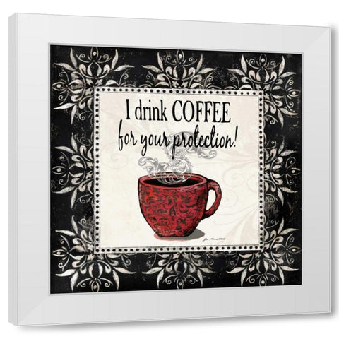 Coffee White Modern Wood Framed Art Print by Moulton, Jo