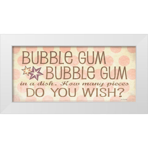 Bubble Gum White Modern Wood Framed Art Print by Moulton, Jo