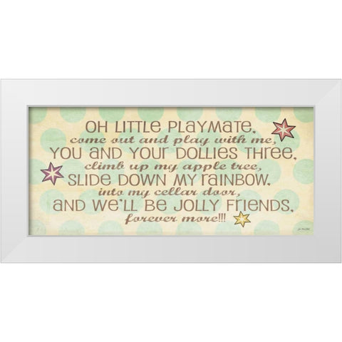 Little Playmate White Modern Wood Framed Art Print by Moulton, Jo