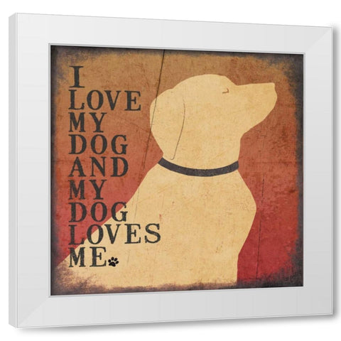 Dog Love White Modern Wood Framed Art Print by Moulton, Jo