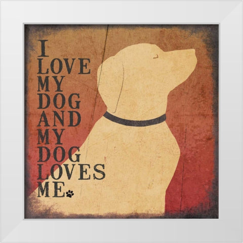 Dog Love White Modern Wood Framed Art Print by Moulton, Jo