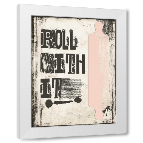 Roll With It White Modern Wood Framed Art Print by Moulton, Jo