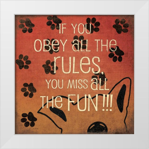 Fun White Modern Wood Framed Art Print by Moulton, Jo