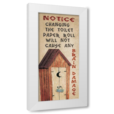 Brain Damage White Modern Wood Framed Art Print by Moulton, Jo