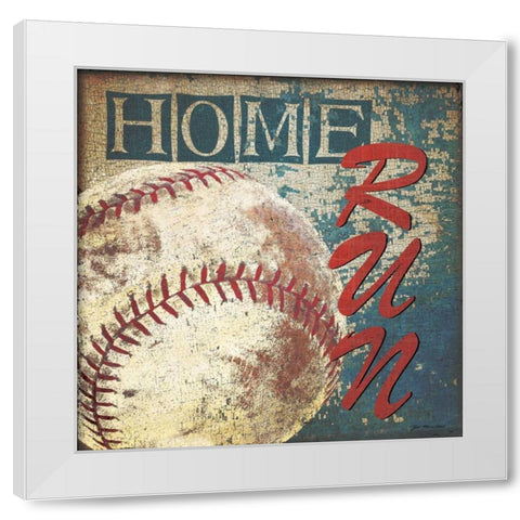 Home Run White Modern Wood Framed Art Print by Moulton, Jo