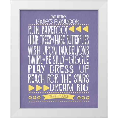 Ladies Playbook White Modern Wood Framed Art Print by Moulton, Jo