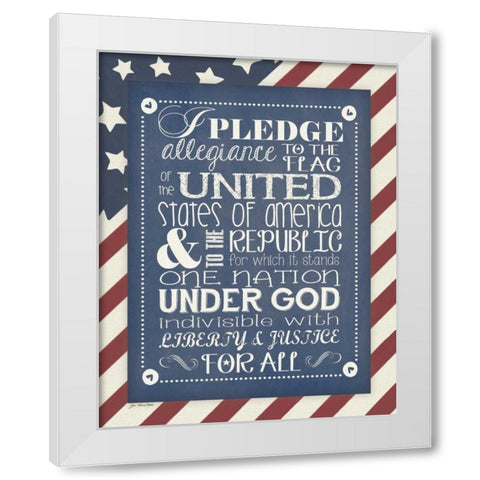 Pledge of Allegiance White Modern Wood Framed Art Print by Moulton, Jo
