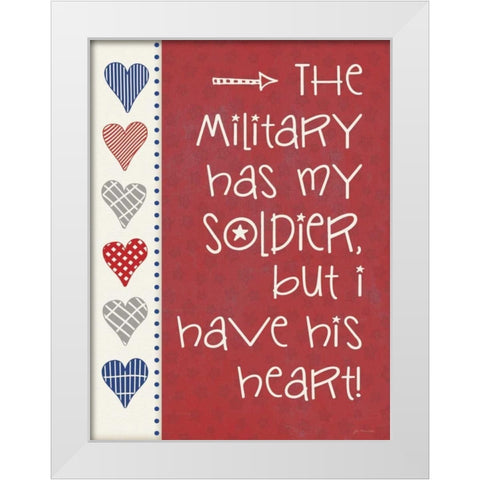 My Soldier White Modern Wood Framed Art Print by Moulton, Jo