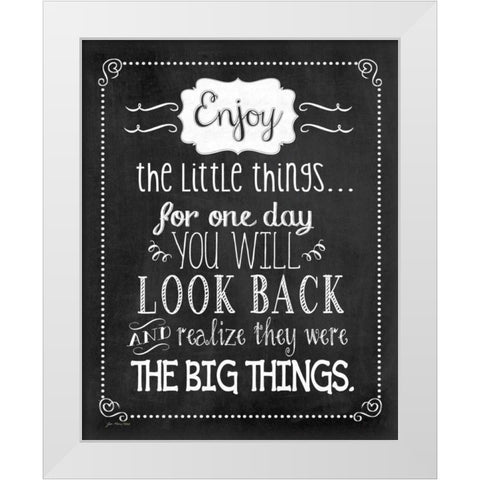 Enjoy White Modern Wood Framed Art Print by Moulton, Jo