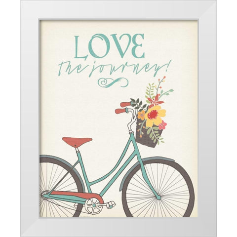 Love the Journey White Modern Wood Framed Art Print by Moulton, Jo