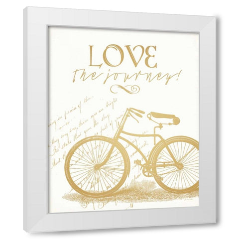Faux Gold Journey White Modern Wood Framed Art Print by Moulton, Jo