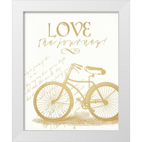 Faux Gold Journey White Modern Wood Framed Art Print by Moulton, Jo