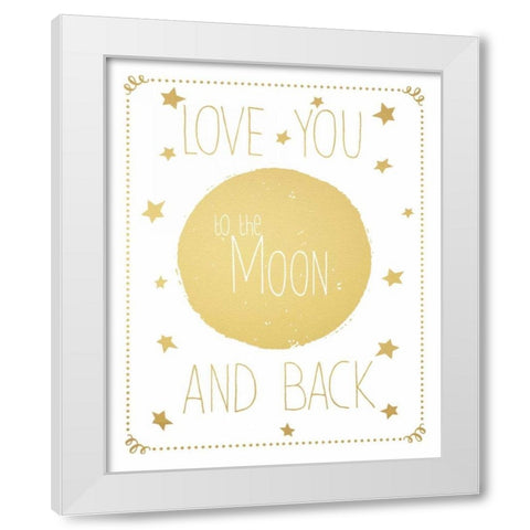 Moon and Back White Modern Wood Framed Art Print by Moulton, Jo