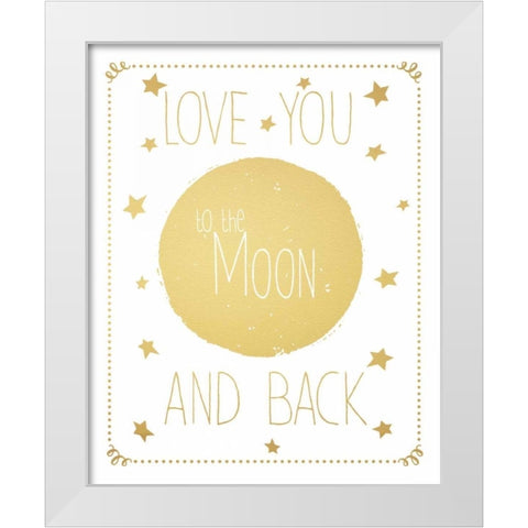 Moon and Back White Modern Wood Framed Art Print by Moulton, Jo