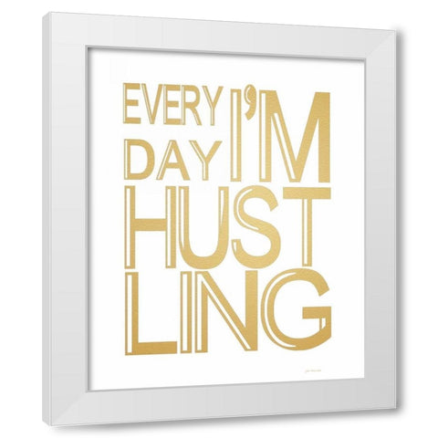 Hustling White Modern Wood Framed Art Print by Moulton, Jo