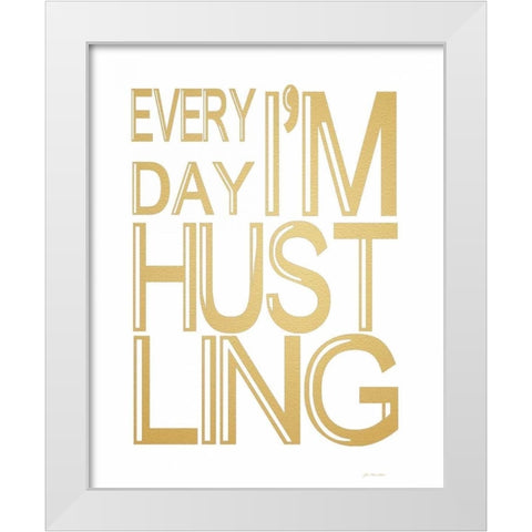 Hustling White Modern Wood Framed Art Print by Moulton, Jo