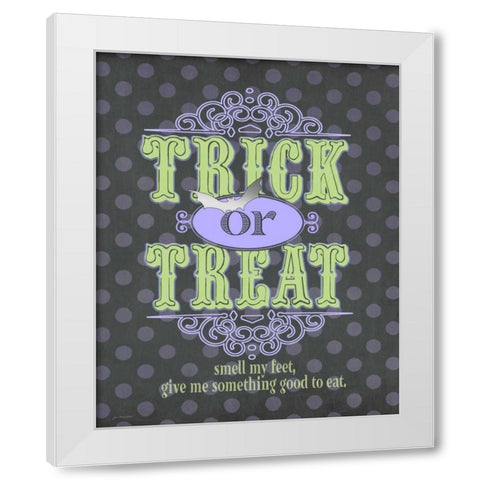Trick or Treat White Modern Wood Framed Art Print by Moulton, Jo