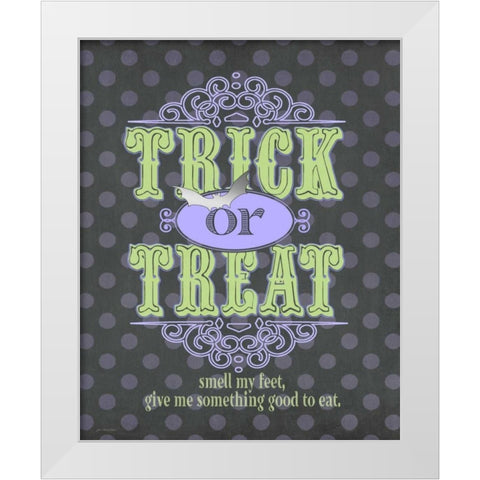 Trick or Treat White Modern Wood Framed Art Print by Moulton, Jo