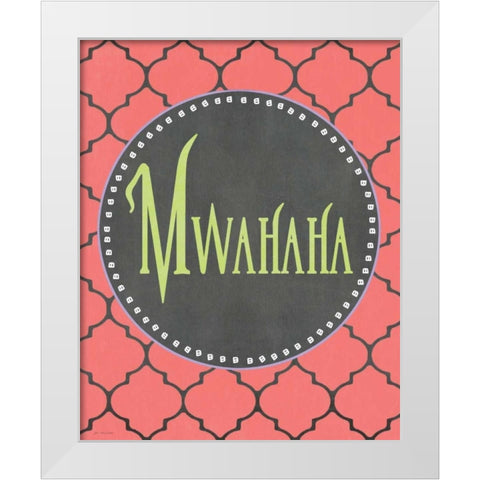 Mwahaha White Modern Wood Framed Art Print by Moulton, Jo