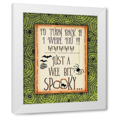 Wee Spooky White Modern Wood Framed Art Print by Moulton, Jo