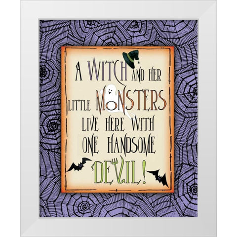 Handsome Devil White Modern Wood Framed Art Print by Moulton, Jo