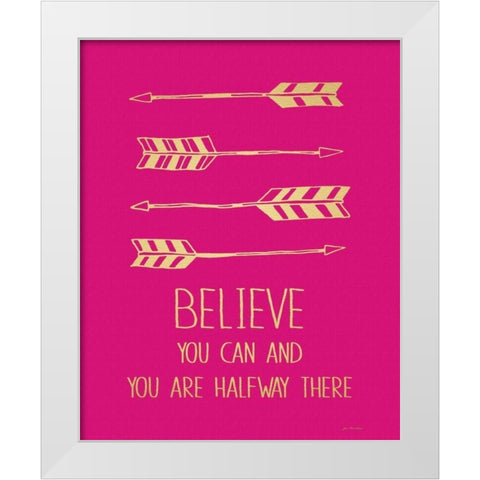 Fuchsia Believe White Modern Wood Framed Art Print by Moulton, Jo